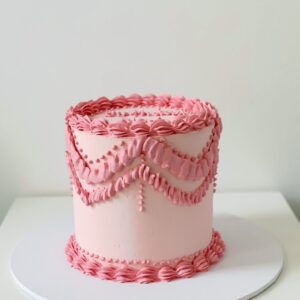 vintage pink on pink valentines day cake